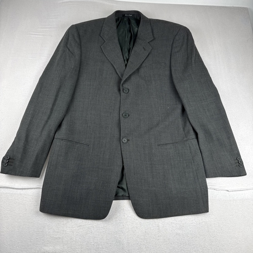 VTG Giorgio Armani Mani Mens Green Blazer Suit Jacket 44L  Wool Office